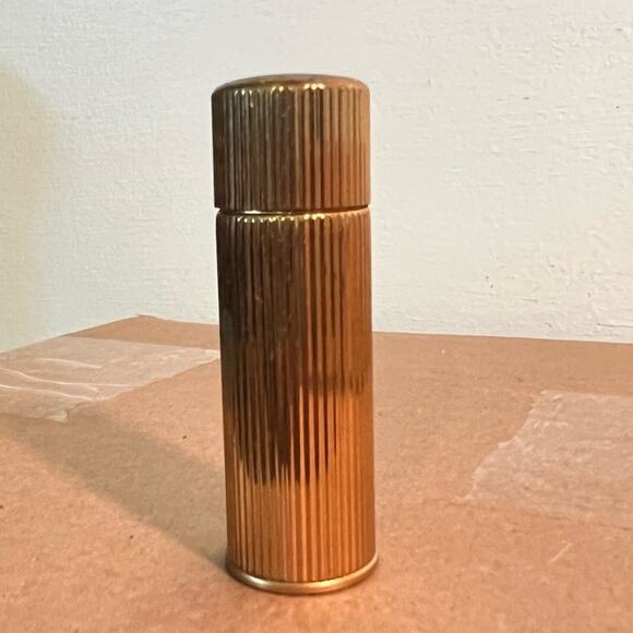 HTF RARE Vintage Diorling Gold Ribbed Flacon Pour Le Sac Metal Bottle 1/2 Full - Picture 2 of 9
